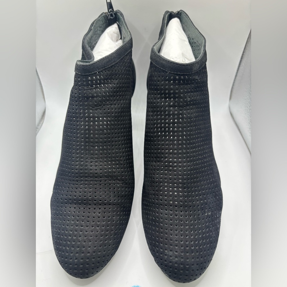 Camper Charcoal Perforated Ankle Boots